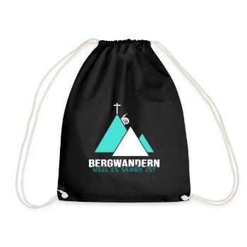 mountain hiking ferrata climbing alpine mountaineering climbing - Drawstring Bag - black - Front