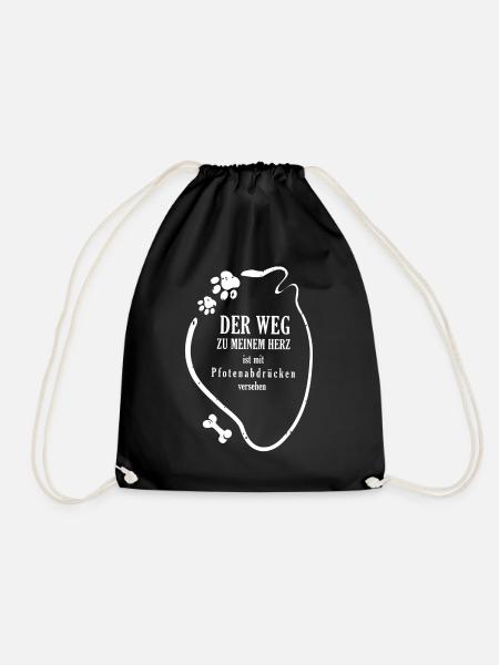 Hunde Shirt-Mein Herz2 - Turnbeutel - Schwarz