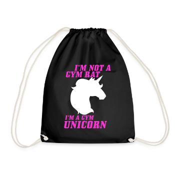 Im not a Gym Rat Im a Gym Unicorn funny Fitness - Drawstring Bag - black - Front