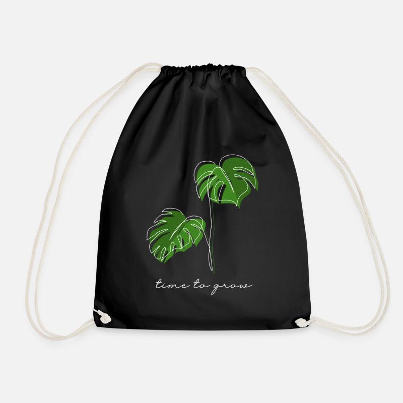 Monstera, Linéaire, plan, plante, Leaf, Minimal - Sac de sport léger - noir