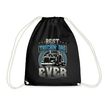 Truck Driver Dad Father Father's Day - Drawstring Bag - black - Front