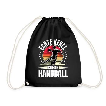 Handball Handballer - Turnbeutel - Schwarz - Vorne