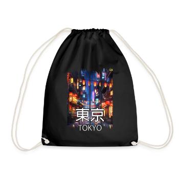 Magic Night in Tokyo – Anime Shirt - Drawstring Bag - black - Front