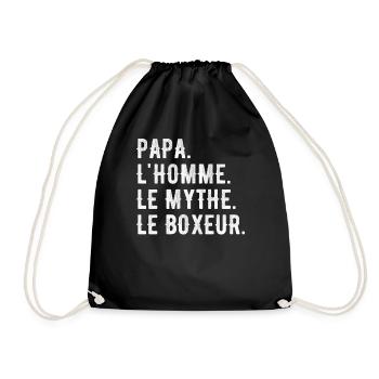 PAPA, L'HOMME, LE MYTHE, LE BOXEUR - Sac de sport léger - noir - Devant