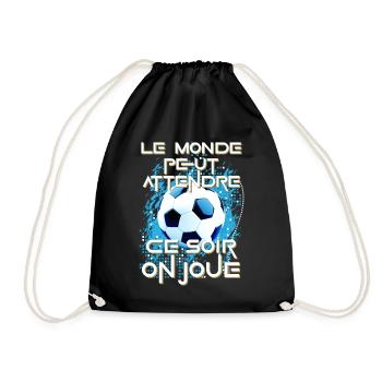 Foot humoristique fan foot football match humour - Sac de sport léger - noir - Devant
