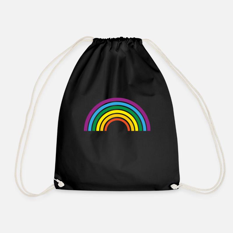 rainbow - Drawstring Bag - black