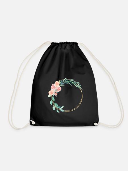 spring_wreath - Turnbeutel - Schwarz