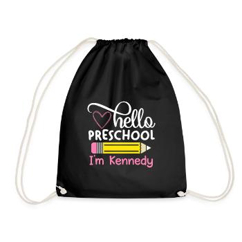 Hello Preschool - Drawstring Bag - black - Front