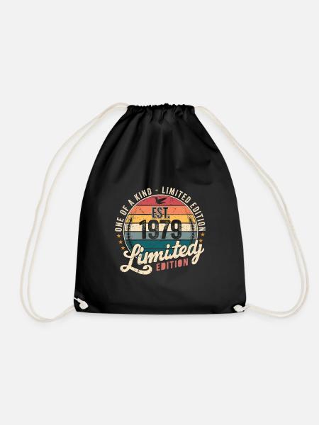 geburtstagsgeschenk 1979 Jahrgang 1979 Retro 1979 - Turnbeutel - Schwarz