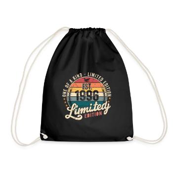 Geburtstagsgeschenk 1996 Jahrgang 1996 Retro 1996 - Turnbeutel - Schwarz - Vorne