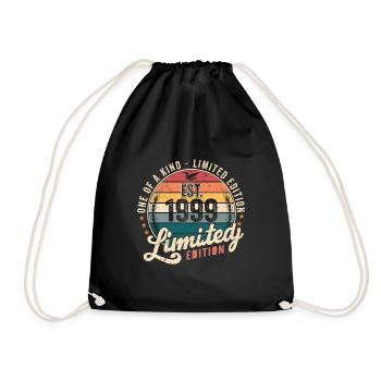 Birthday Gift 1999 Vintage 1999 Retro 1999 - Drawstring Bag - black - Front