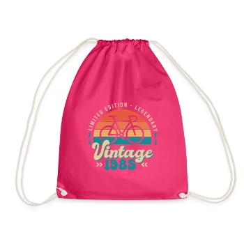 1985 Cycling Anniversary Born in 1985 - Drawstring Bag - fuchsia - Front