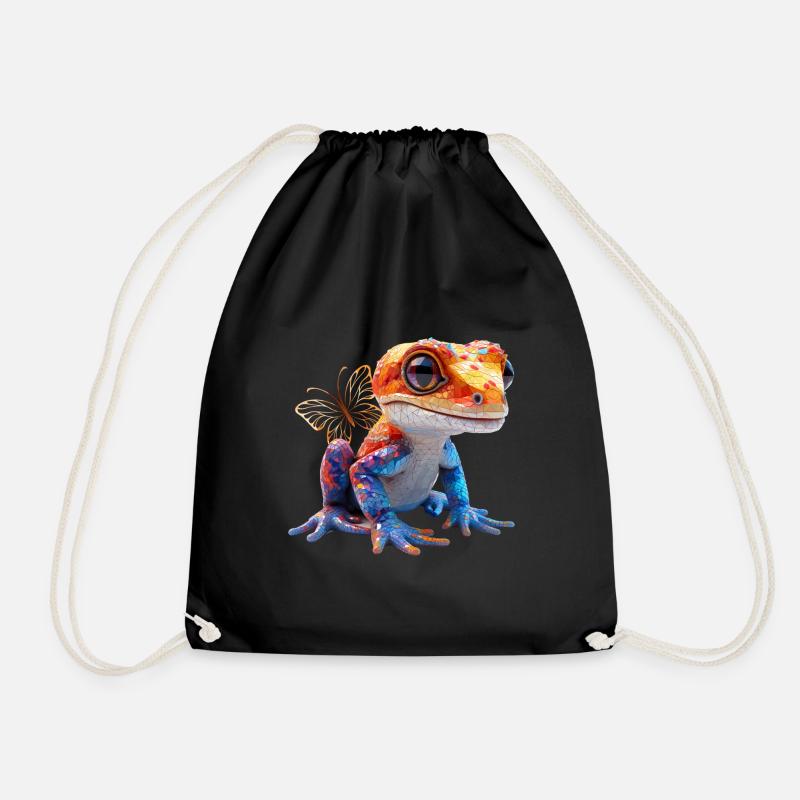 Gecko - Drawstring Bag - black