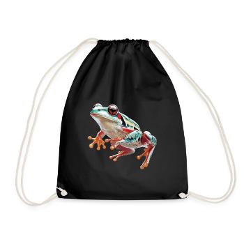 Frosch - Turnbeutel - Schwarz - Vorne