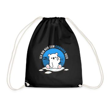 Baths Winter Baths Polar Bear Bathing - Drawstring Bag - black - Front