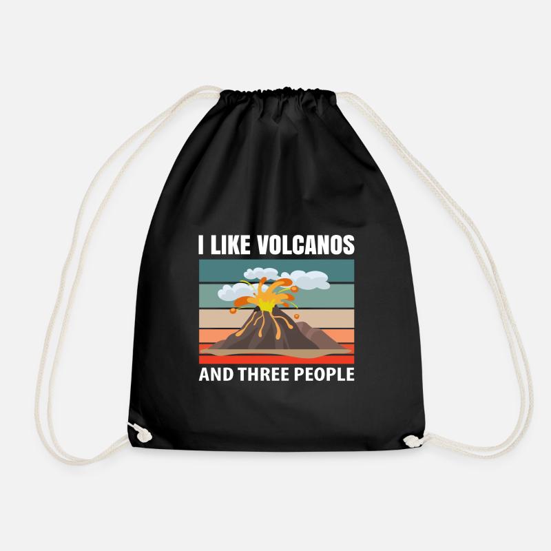 Vulkan Vulkane Vulkanliebhaber Shirt lustig Vulkan - Turnbeutel - Schwarz
