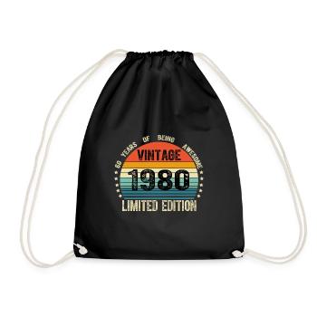 Vintage 1980 44 Years Old 44th Birthday Limited - Sac de sport léger - noir - Devant