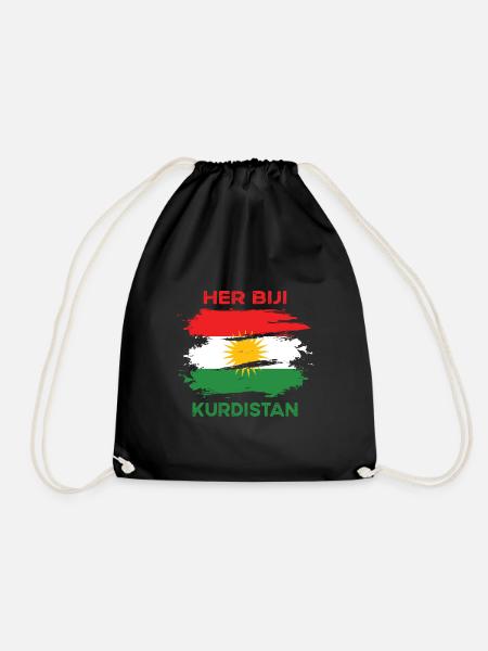 Kurdistan - Drawstring Bag - black