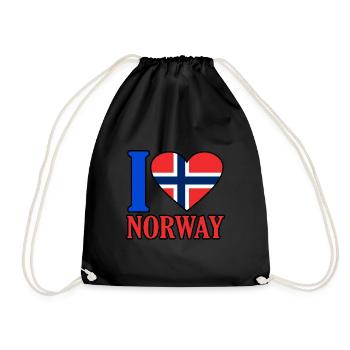 Norwegen - Turnbeutel - Schwarz - Vorne