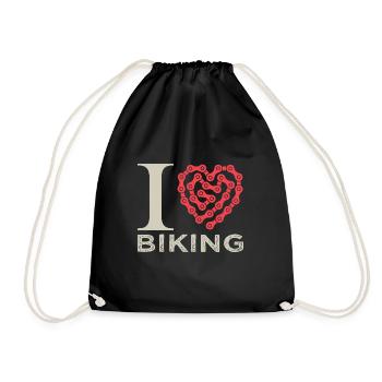 I love biking I love cycling - Drawstring Bag - black - Front