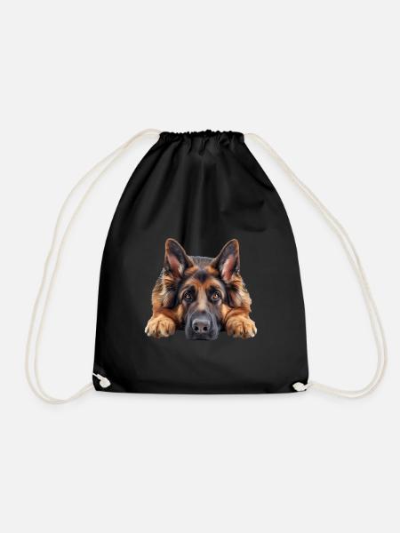 German Shepherd - Drawstring Bag - black