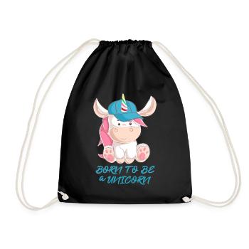 Zum Einhorn geboren - Turnbeutel - Schwarz - Vorne