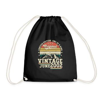 Original Juin Vintage 2002 20ème Anniversaire Hommes - Sac de sport léger - noir - Devant