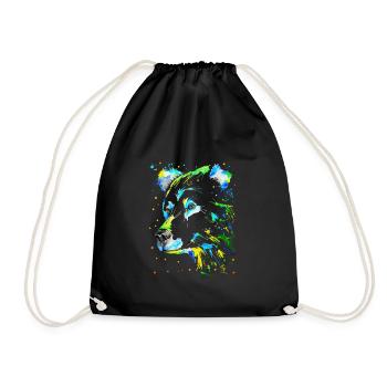 Bear - Drawstring Bag - black - Front