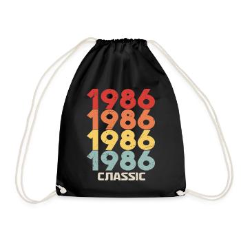 1986 Jubilé en style vintage classique 1986 - Sac de sport léger - noir - Devant