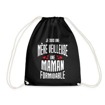 Je suis une mère veilleuse une maman formidable - Sac de sport léger - noir - Devant