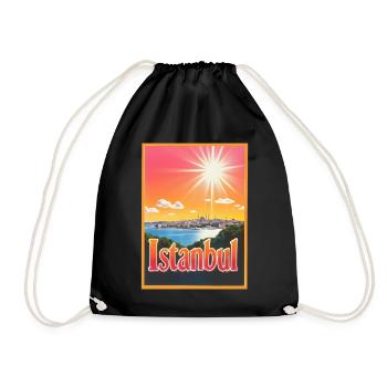 Retroglow Istanbul – Turquie Cityscape Design - Sac de sport léger - noir - Devant