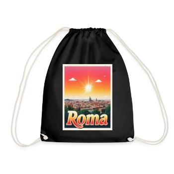 Retroglow Rome – Italie Cityscape Design - Sac de sport léger - noir - Devant