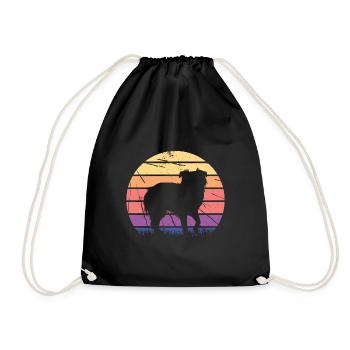 Retro Australian Shepherd - Turnbeutel - Schwarz - Vorne