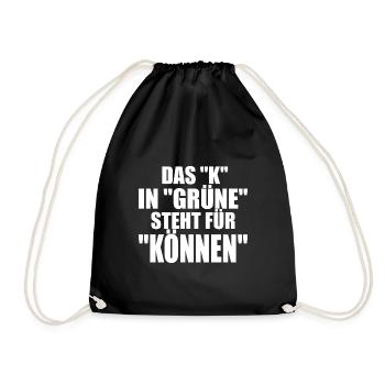 Witze Grüne Grünen Partei Öko Sprüche Klima Co2 - Turnbeutel - Schwarz - Vorne
