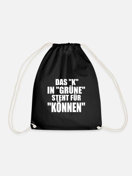 Witze Grüne Grünen Partei Öko Sprüche Klima Co2 - Turnbeutel - Schwarz