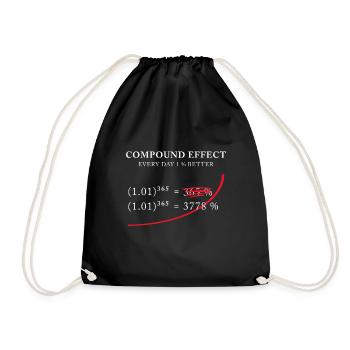 Effet composé - 1 % mieux chaque jour - Sac de sport léger - noir - Devant