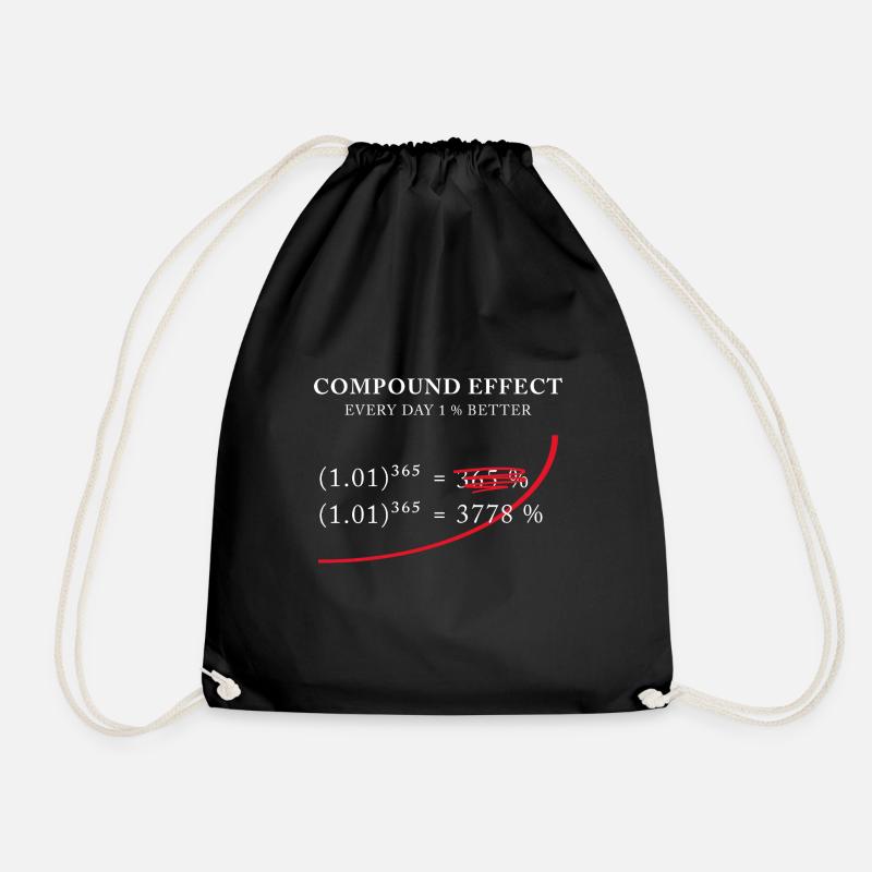 Compound Effect – Jeden Tag 1% besser - Turnbeutel - Schwarz