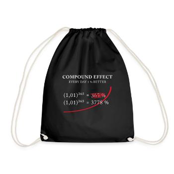 Effet composé - 1 % mieux chaque jour - Sac de sport léger - noir - Devant