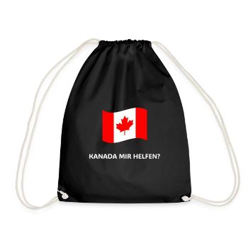 Kanada Mir Helfen? Dad Jokes Wortwitz - Turnbeutel - Schwarz - Vorne