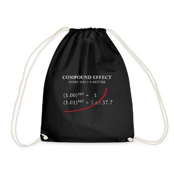 Effet composé - 1 % mieux chaque jour - Sac de sport léger - noir - Devant