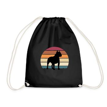 American Staffordshire Terrier Vintage Premium - Drawstring Bag - black - Front
