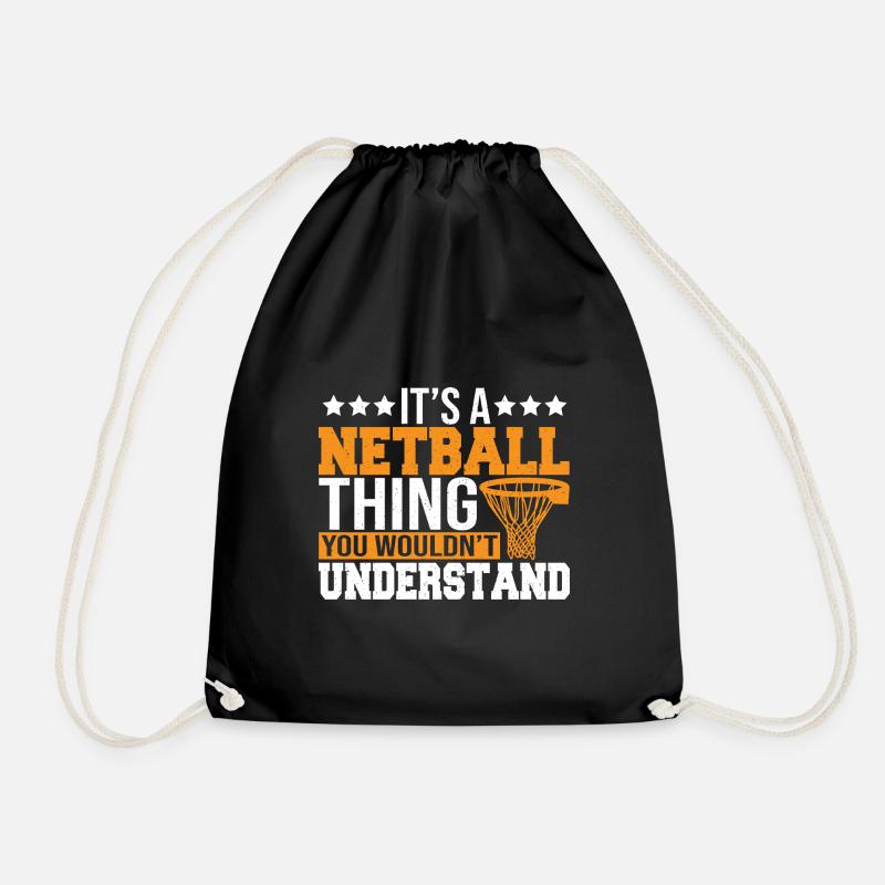 Love Netball Netball Player Gift - Drawstring Bag - black