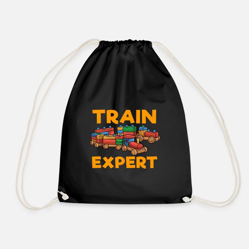 train - Drawstring Bag - black