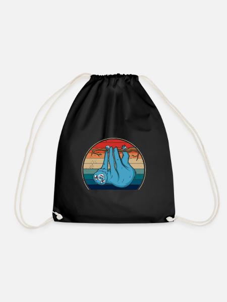 Sloth - Drawstring Bag - black