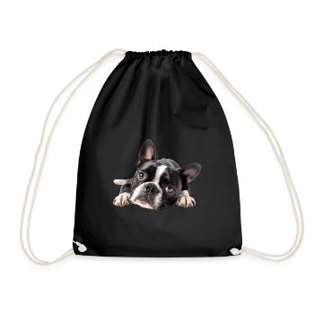 Boston Terrier - Turnbeutel - Schwarz - Vorne