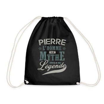 Pierre L homme le mythe la légende humour prénom - Sac de sport léger - noir - Devant