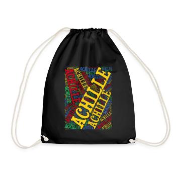 t-shirt Achille word cloud t-shirt gift idea t-shirt - Drawstring Bag - black - Front