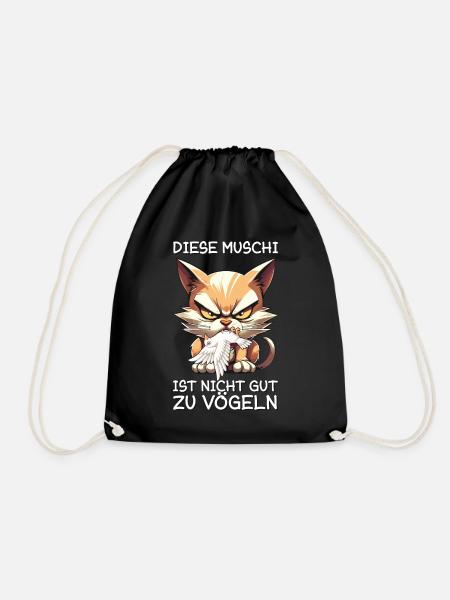Single Frau Katze Lustiger Spruch Katzenspruch - Turnbeutel - Schwarz