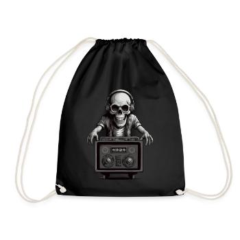 Skull Musician - Drawstring Bag - black - Front