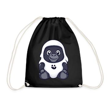 Gorille Halloween Bande dessinée Fantôme - Sac de sport léger - noir - Devant
